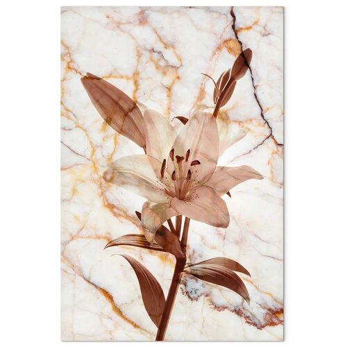  Slika - Elegance of a Flower (1-part) - Delicate Lily on Marble in Sepia 60x90 Cijene