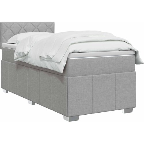  Boxspring krevet s madracem Svjetlosiva 100 x 200 cm Tkanina Slike