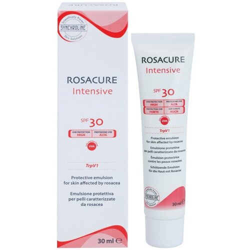 Synchroline Rosacure Intensive za&amp;scaron;titna emulzija za osjetljivu kožu lica sklonu crvenilu SPF 30 30 ml Slike