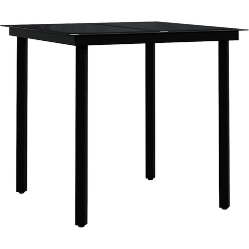  5-dijelni vrtni blagovaonski set sivo-crni Siva Dužina stola 80 cm Slike