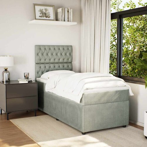 Box spring krevet s madracem svjetlosivi 80 x 200 cm bar&scaron;unasti Cijene