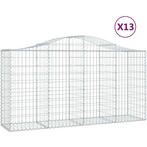  Lučne gabionske ko&amp;scaron;are 13kom 200x50x100/120cm pocinčano željezo Slike