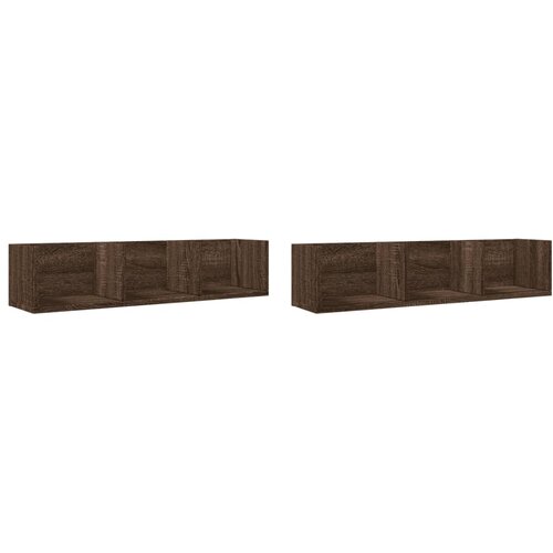 Maison Chic Stenska omarica - Zidna omarica 2 kosa rjavi hrast 75x18x16,5 cm inž. les iu215, (22062992) Slike