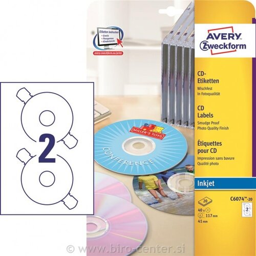 Avery Zweckform Etikete za CD, ClassicSize Slike