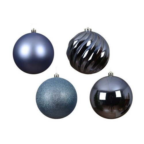 DEKOR DOM dekoracija - hanging bauble set mix 4pcs 14cm 023196 - blue dawn - kmg ( 045611 ) Cene