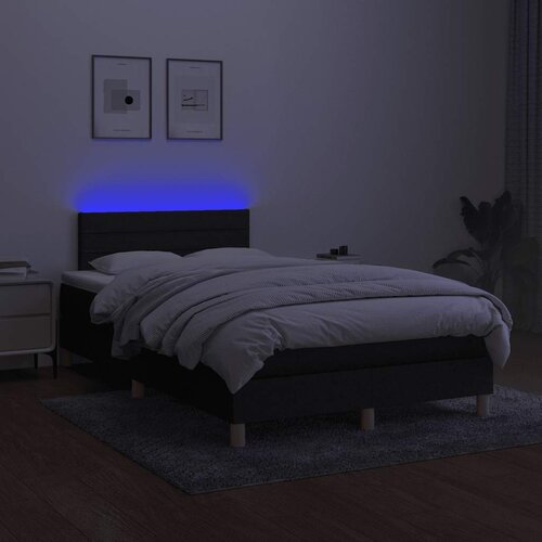  box spring s madracem LED crni 120 x 200 cm od tkanine Slike