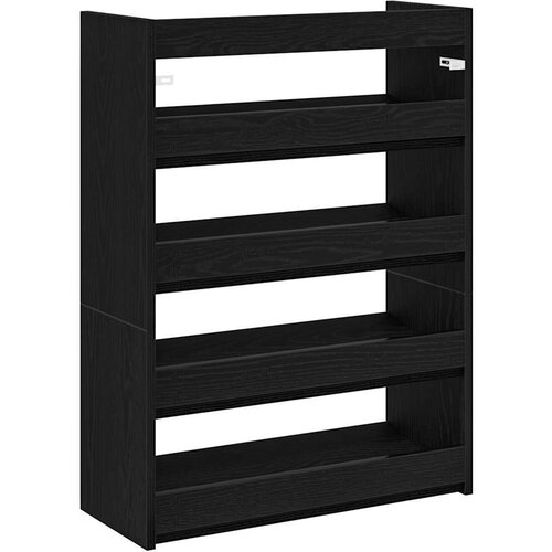 VidaXL stalak za cipele crni 80x25x61,5 cm od konstruiranog drva Slike
