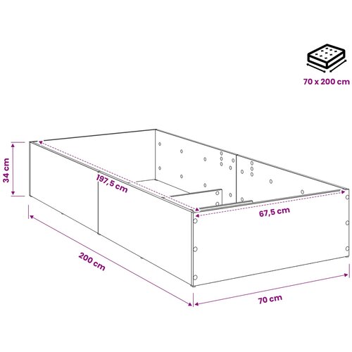  Okvir za podesivu bazu kreveta Drvo hrasta 70 x 200 cm Slike