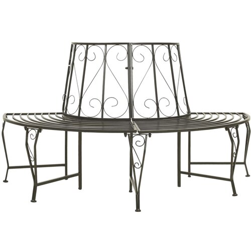 Zaobljena drevesna klop 160 cm jeklo Slike