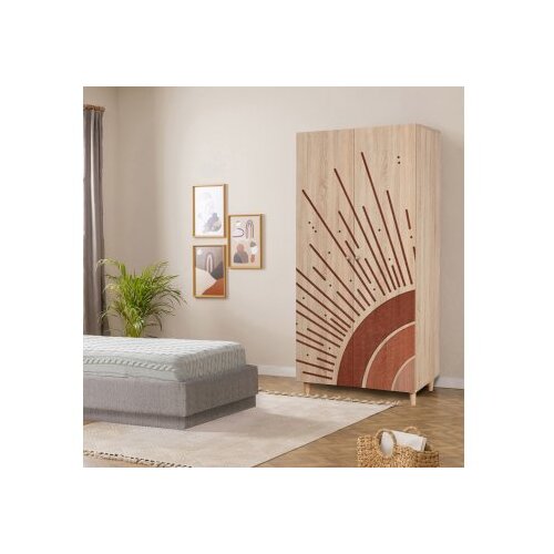 Hanah home Hanah Kućni ormar Lidya 2 -970, 90x192x52 cm, Hrast Slike
