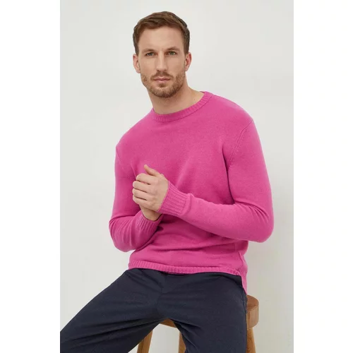 United Colors Of Benetton Pulover s primesjo volne moški, roza barva