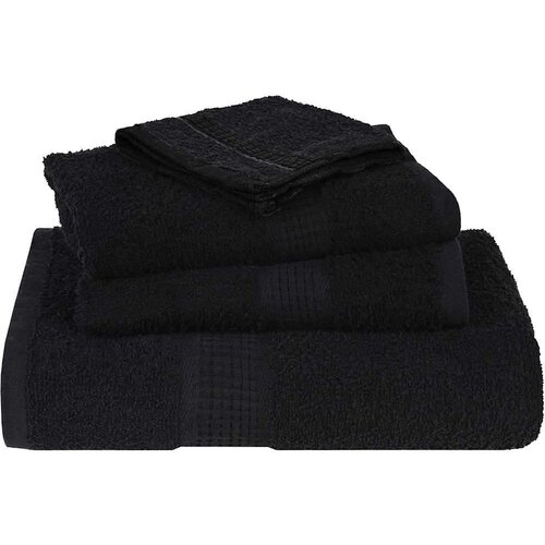 VidaXL Ručnici z tu&amp;scaron;iranje 4 kom crni 70x140 cm 360 gsm 100% pamuk Slike