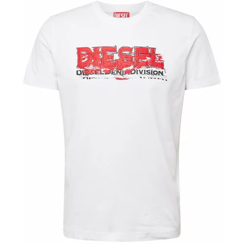 Diesel Majica 'DIEGOR' živo rdeča / črna / bela
