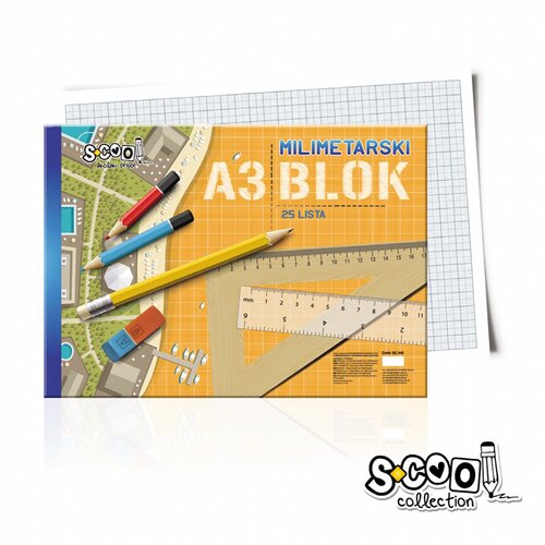 Scool Milimetarski blok A3 25l sc140 Cene