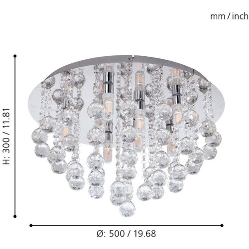 Eglo Almonte spot/8, led, g9, 8x3w, 8x360lm, ip44, hrom/kristali Slike