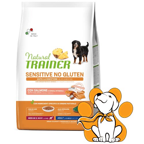 Natural trainer Gluten Medium&Maxi Adult Salmon 12kg, Hrana Za Pse Cene