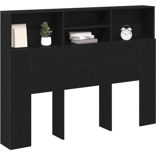  Glava kreveta s ormarićem Zidne Crni hrast 140 x 19 x 103,5 cm Slike
