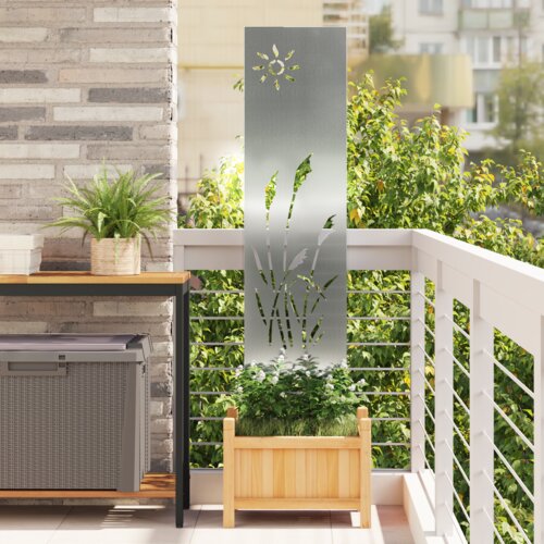 vidaXL Dekorativna ploča za vrt Srebrno 32 x 140 cm Pocinčani čelik Cijene