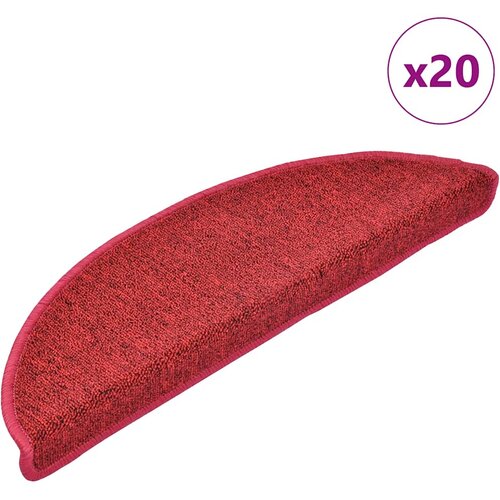  Prostirke za stepenice 20 kom 56x17x3 cm crvene poluokrugle Cene