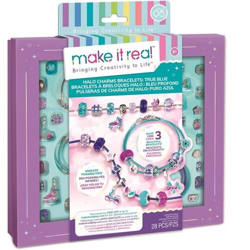 MAKE IT REAL Make it real! Set za izdelavo zapestnic s kristalnim obeskom modre barve Cene