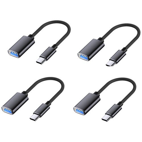 INF Type-C najlon OTG 4-pack &amp;ndash; USB 3.0 OTG adapterji s PD polnjenjem Black, (5000296309) Slike