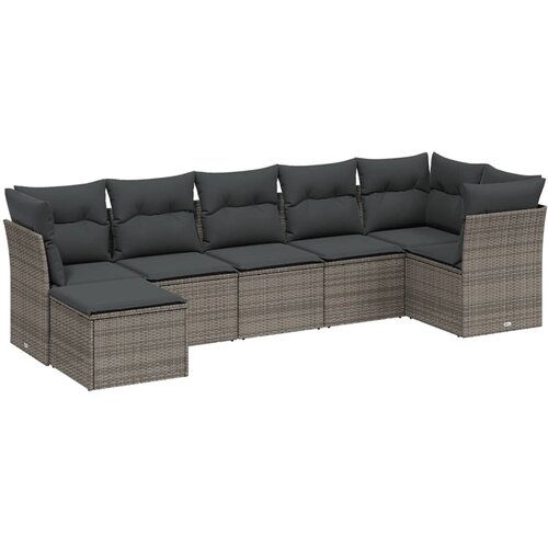 vidaXL 7-dijelni set vrtnih sofa sivi od poliratana Cijene