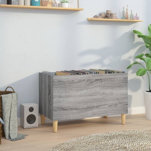VidaXL Omarica za gramofonske plo&amp;scaron;če siva sonoma 74,5x38x48cm inž. les Slike
