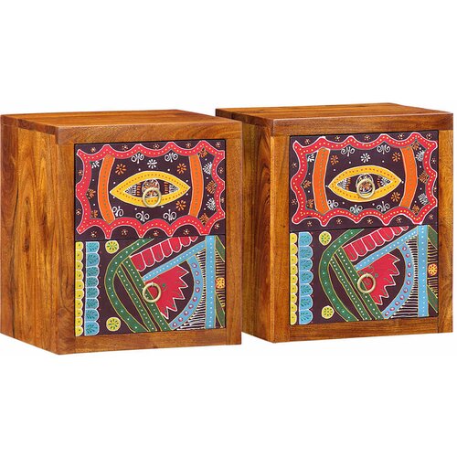  Noćni ormar 2 pcs Smeđa 35 x 30 x 40 cm Čvrsto drvo akacije Cene