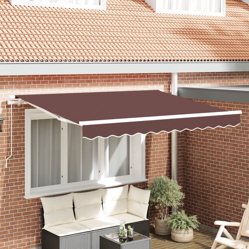 vidaXL Skrovita tenda Smeđa i bijela 350x200 cm 350 x 200 cm Cijene