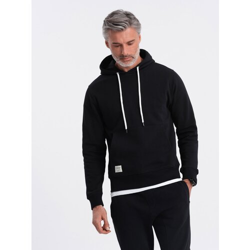 Ombre Men&amp;#039;s kangaroo sweatshirt with hood - black Slike