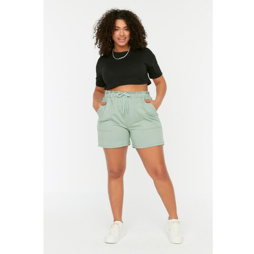 Trendyol Curve Green Elastic Knitted Shorts Slike