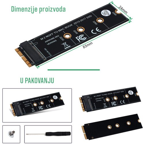 Adapter M.2 nvme za macbook air i pro Slike
