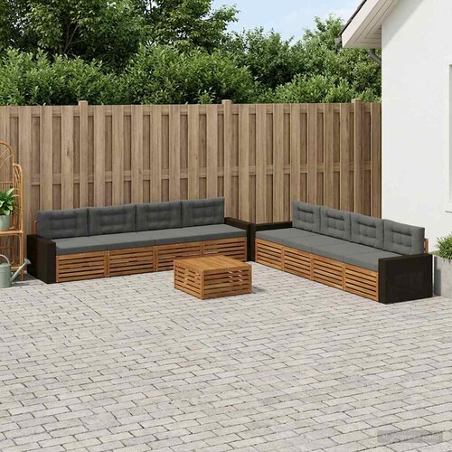  Set vanjskih sofa 9 pcs Prirodna i antracit Poliester Cene