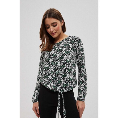 Marisse Shirt With A Plant Print L-Ko-3709 Black Slike