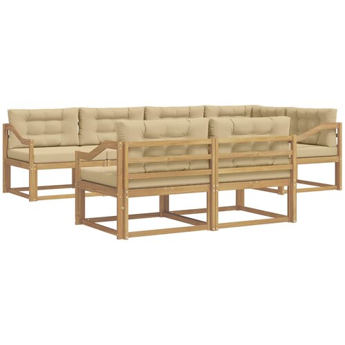 vidaXL Zunanja garnitura za sedenje 6 pcs Bela in bež Poliester, (5000281868) Cene