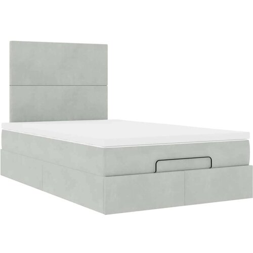 VidaXL okvir kreveta s madracima svijetlosivi 120x200cm bar&amp;scaron;unasti Slike