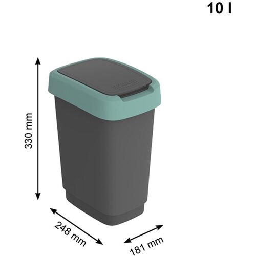 Rotho Twist Green - trash bin &amp;ndash; 10l Slike