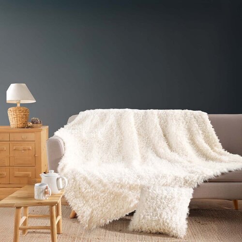 Douceur d int&amp;eacute;rieur Krem deka od umjetnog krzna 220x240 cm Mouton &amp;ndash; Slike