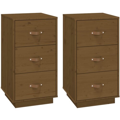 Maison Chic 2 kose Nočne omarice - Nočne mize medeno rjava 40x40x75 cm trdna borovina, (21689084) Cene