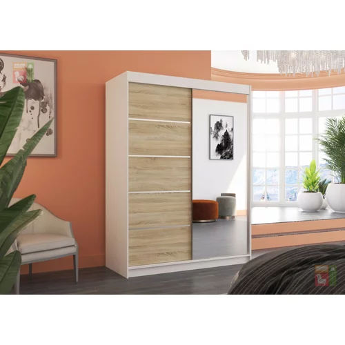 ADRK Furniture Garderobna omara z drsnimi vrati Limbo 150x200x58 cm