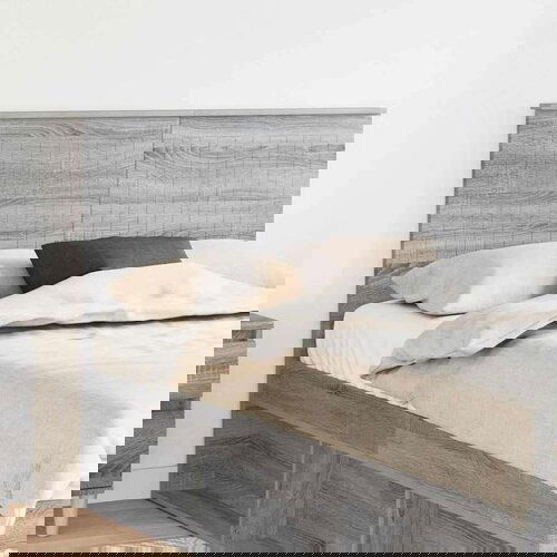  Uzglavlje s uzglavljem Siva Sonoma 135 cm Konstruirano drvo Slike