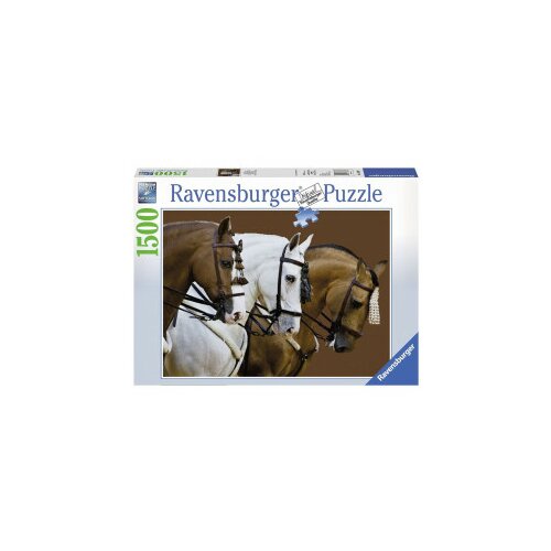 Ravensburger puzzle (slagalice) - dva braon jedan beli konj RA16339 Slike