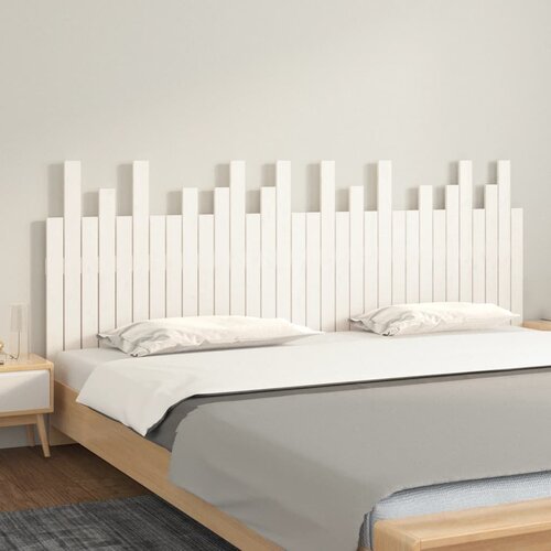 vidaXL Stensko posteljno vzglavje belo 204x3x80 cm trdna borovina Cene