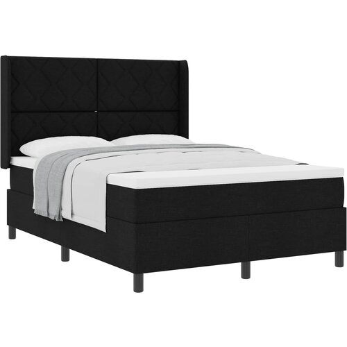  Krevet s opruga kutije s jastukom Crna 200 x 160 cm tkanina Slike