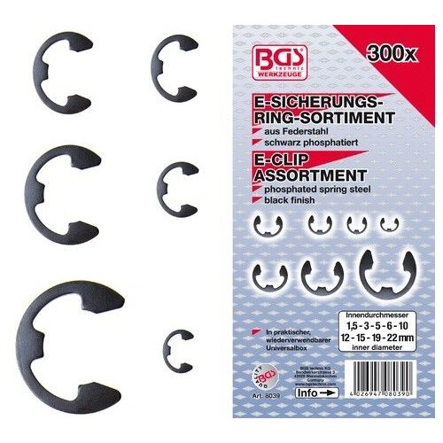 BGS set &amp;quot;E&amp;quot; seger osigurača 1,5-22mm 300kom pro+ 8039 Slike