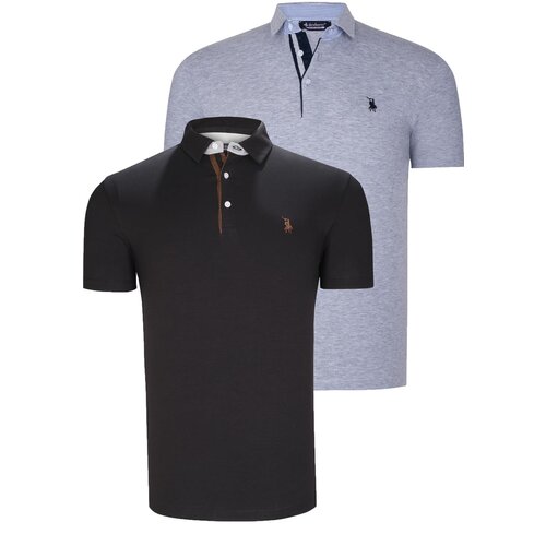 Dewberry DUAL SET T8582 MENS T-SHIRT-BLACK-GREY Slike
