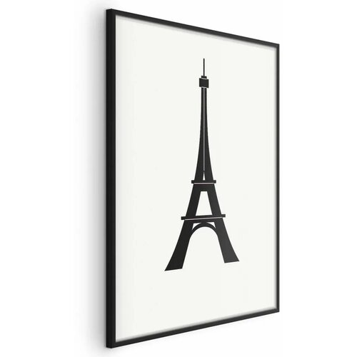  Plakat - Eiffel Tower Simple Black-and-White Graphic 29.7x42 Crni okvir Cijene