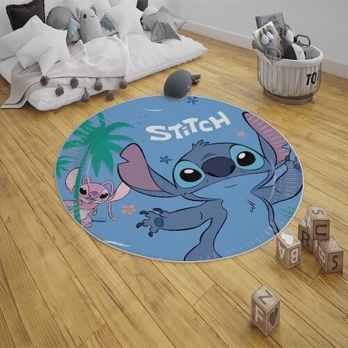  Okrugli tepih za dečiju sobu 120x120cm sa gumenom podlogom - Stitch, TG-203 Cene