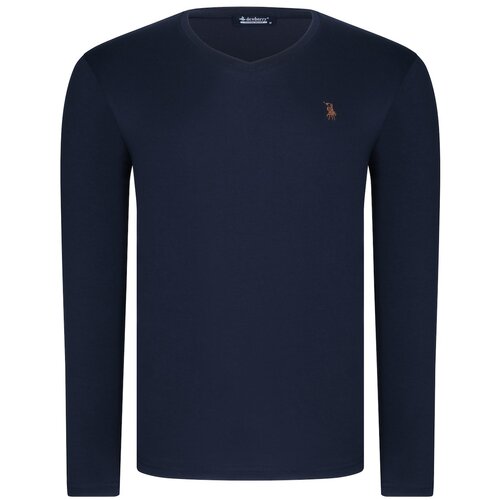 Dewberry T8587 V-NECK MEN'S LONG SLEEVE T-SHIRT-LIGHT NAVY BLUE Cijene