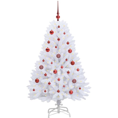  Umjetno božićno drvce s nogom Bijela 150 cm PVC i čelik Slike